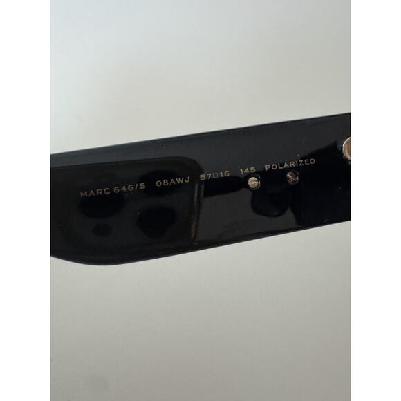 Marc Jacobs Cateye Sunglasses Womens Black Polarized 57mm Square Gray 145 - Picture 7 of 12